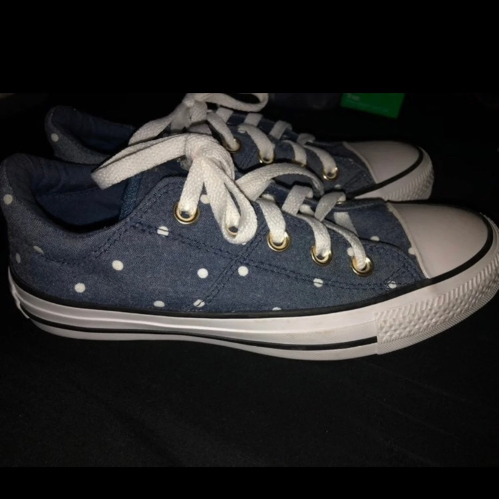 Converse Blue and white polka dot shoes - Picture 4 of 4